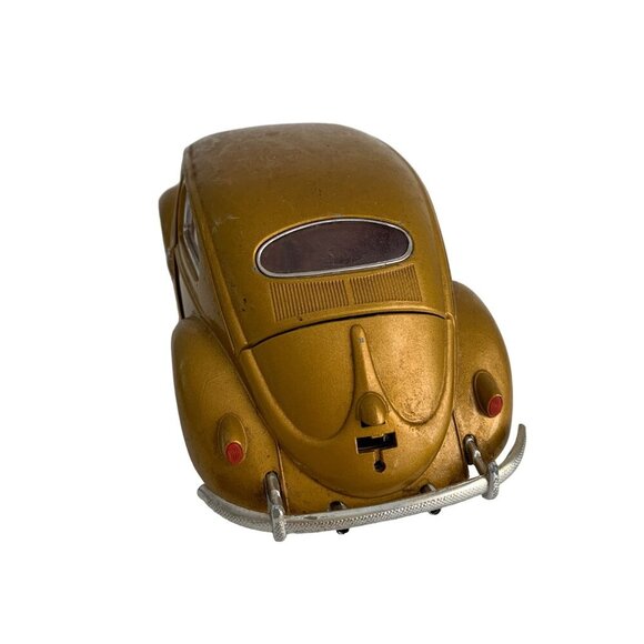 Burago 1955 Gold Volkswagon Beetle Diecast Car with Stand - Picture 5 of 12